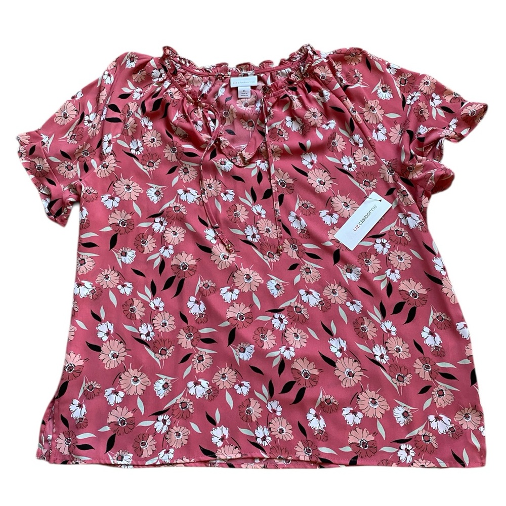 NWT Liz Claiborne Rapture Rose Floral Blouse